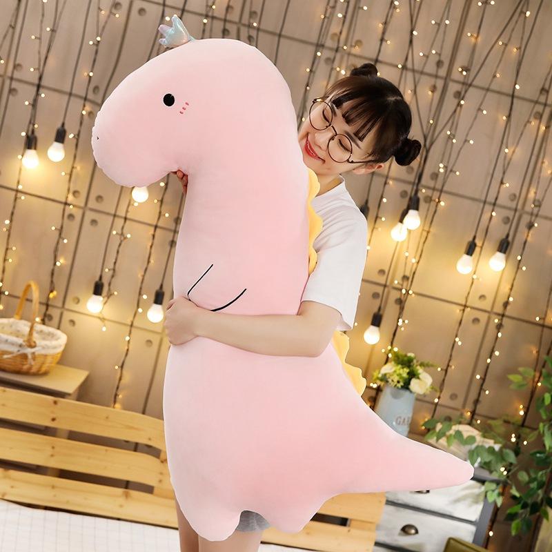 Hot Super Gentle Dinosaur Plush Pillow Toy Stuffed Cartoon Animal Crocodile Doll Nap Cushion Tall Superior Quality Infant Girls Birth Date Present