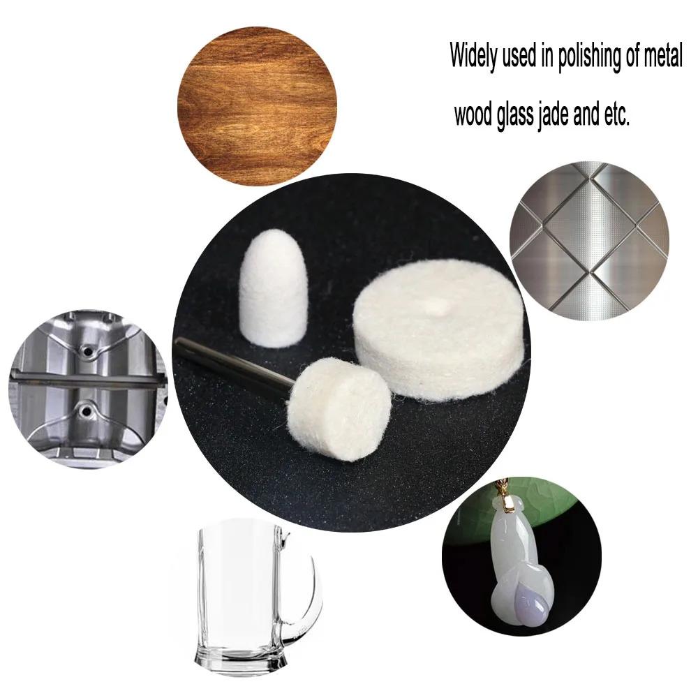 120 Stück Wollfilz Polier-Schleifscheibe Rundes Rad Schleifpad 3mm Schaft Für Dremel Rotationswerkzeug Zubehör Reinigungszubehör