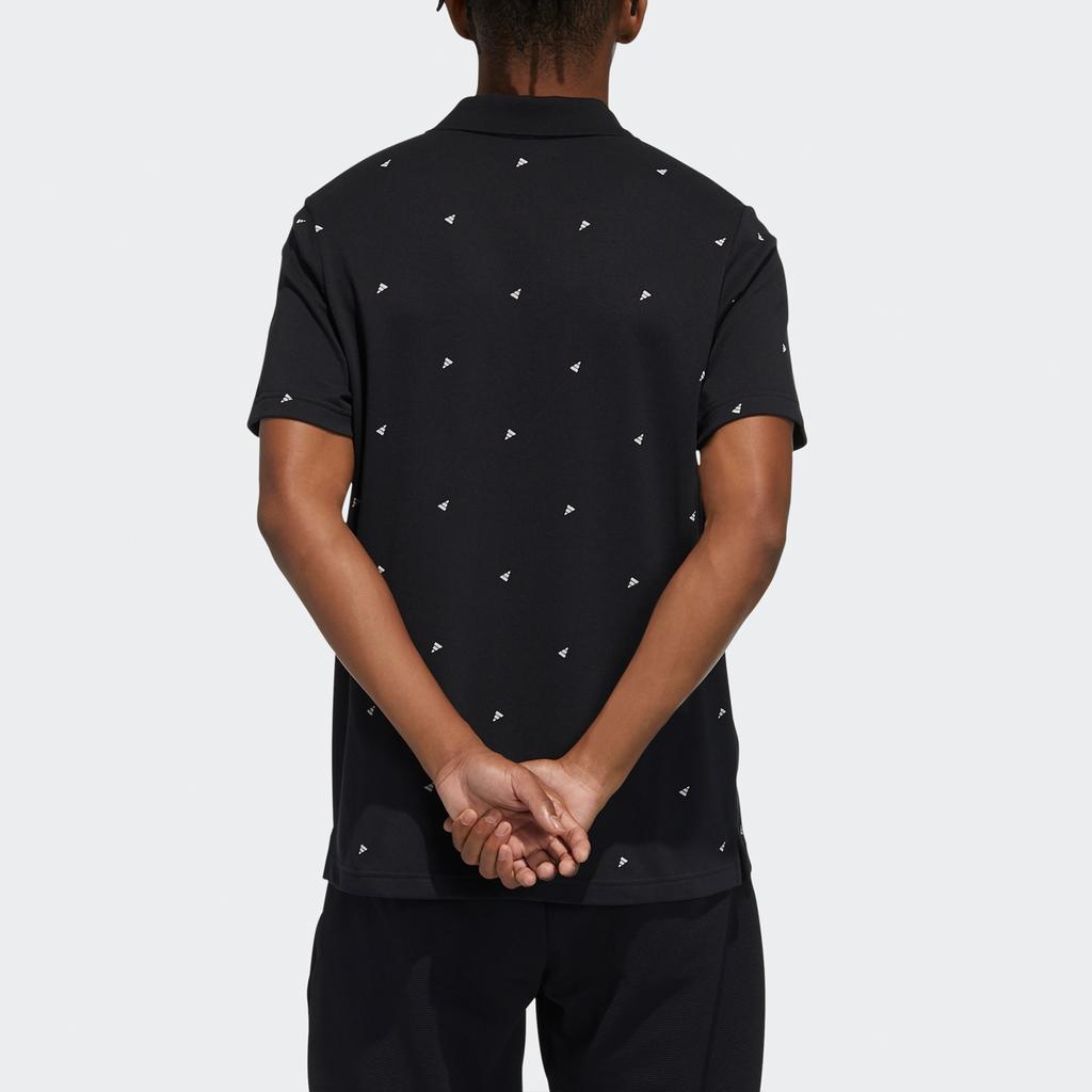 adidas Fi Polo Aop Logo Printing Training Sports Short Sleeve Polo Shirt Black Men's GP0994
