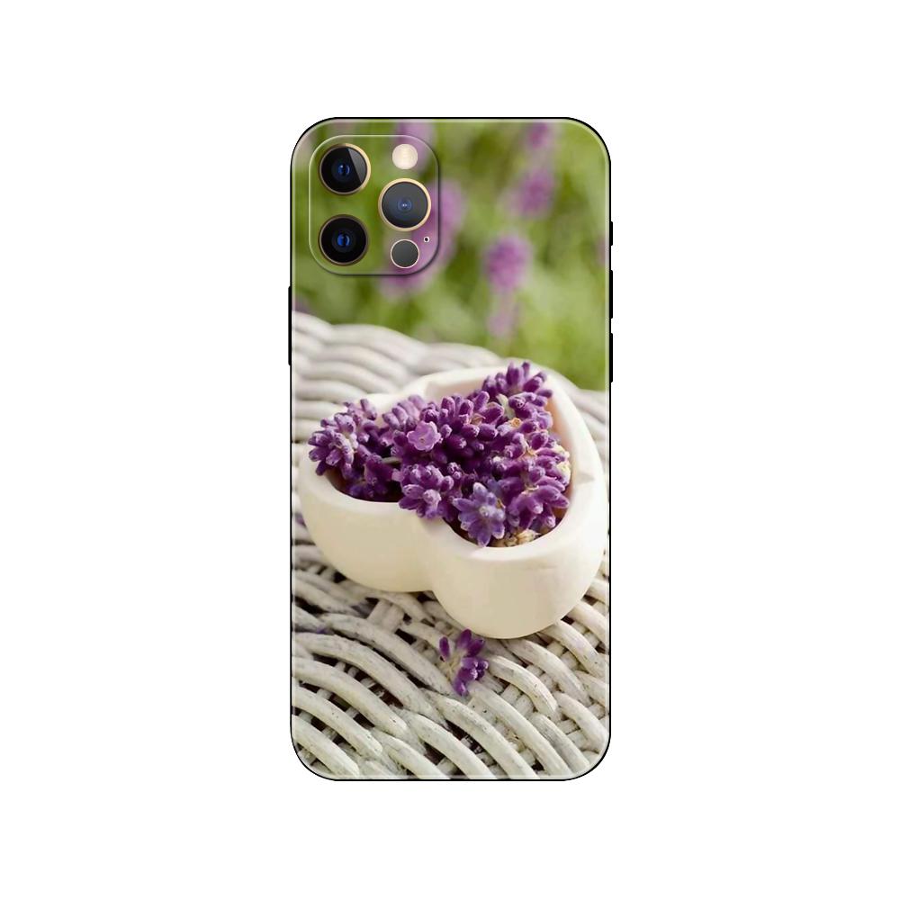 Etui na telefon lawendowy do iPhone'a 5 5s 2020 SE 6 6s 7 8 Plus X 10 XR XS 11 12 13 mini pro MAX czarne etui z tyłu z TPU