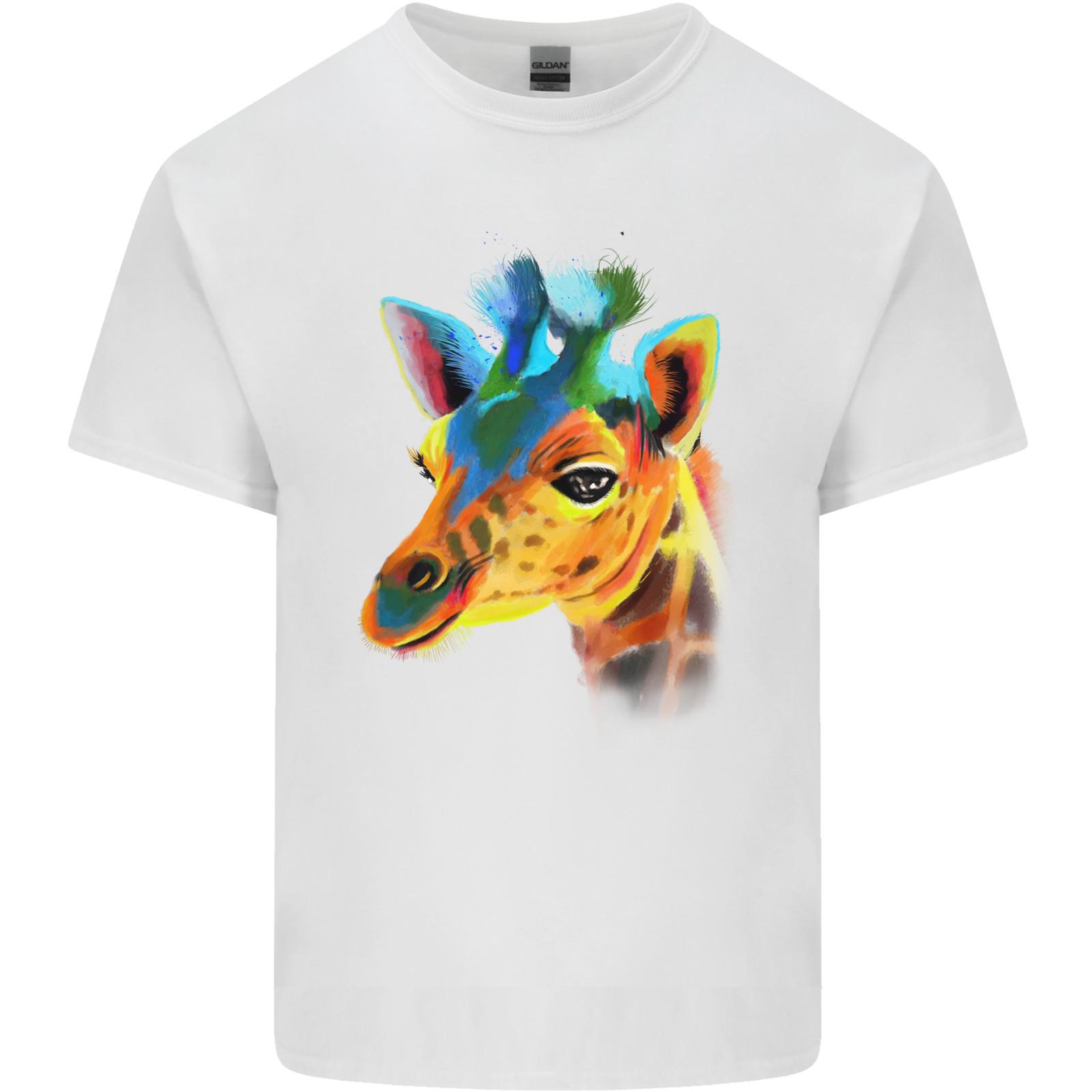 A Giraffe Watercolour Mens Light Cotton T-Shirt Mens Womens Tees Top S