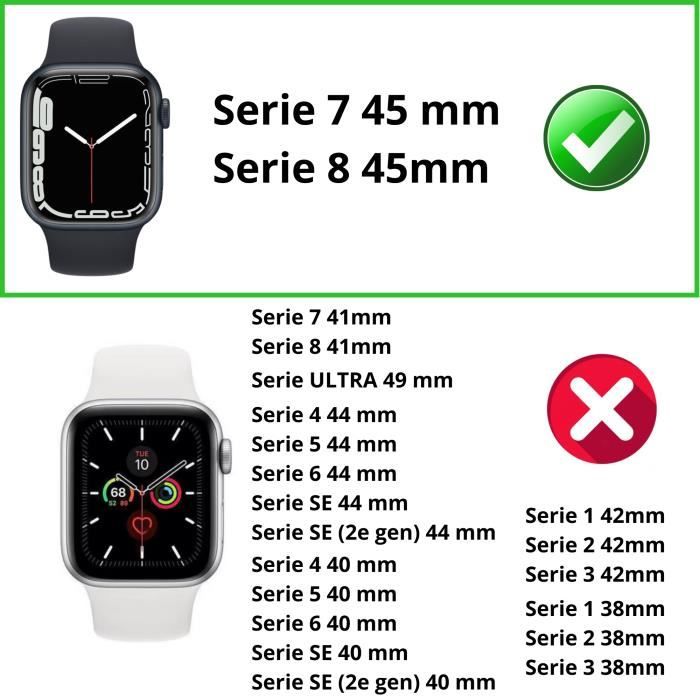 Coque compatible apple Watch 45mm Serie 7 - Protection rigide étui transparent écran verre trempé Phonillico®