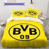 Lenjerie de pat cu model BVB, Set cu cuvertură, Husă cuvertură, Față de pernă, Cadou de casă pentru ziua de naștere (1 * husă de pilotă + 2 * fețe de pernă, fără miez)