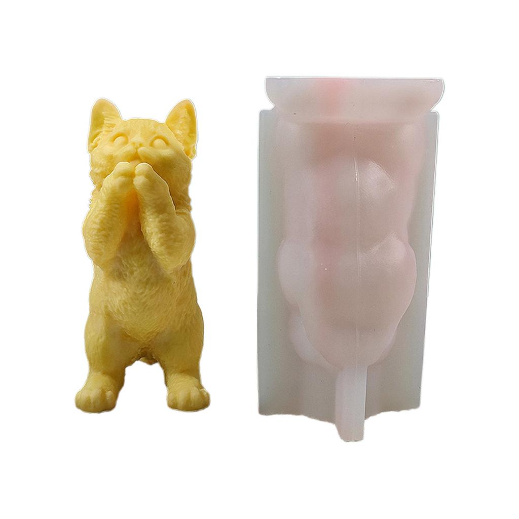 Silicone Candle Mold Scented Soap Wax Mold Cat Silicone Mold for Resin Crafts