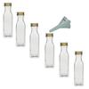 Viva Haushaltswaren - Lot De 6 Bouteilles En Verre 500 Ml Avec Bouchon Vissé Et Entonnoir
