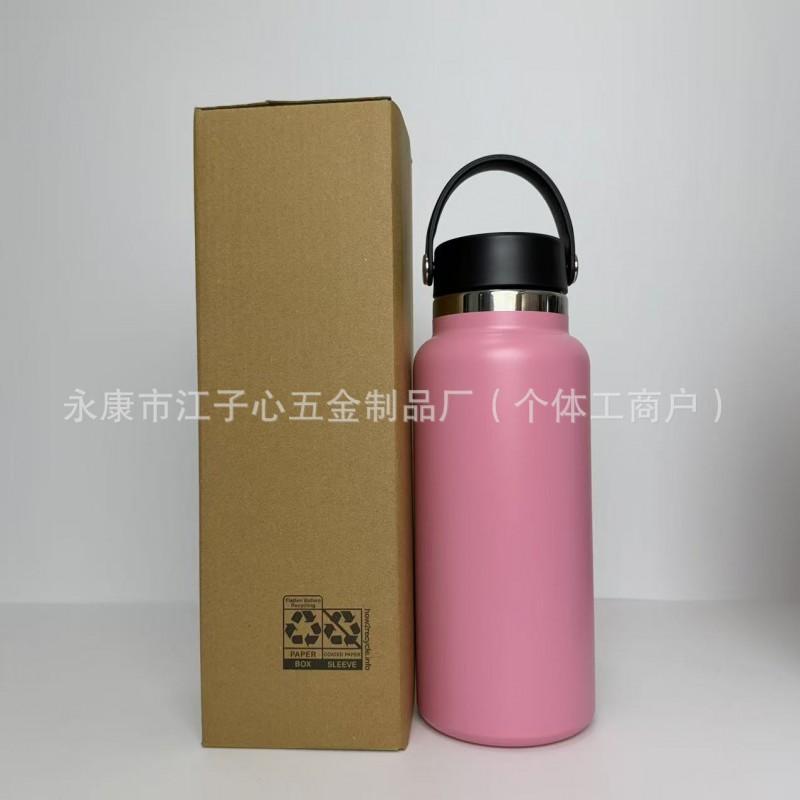 Borraccia Termica in Acciaio Inossidabile 32oz 40oz Doppia Tappo Tazza da Viaggio per Esterno con Manico Ermetica Palestra Escursionismo Campeggio