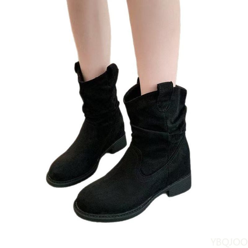 Fashion Retro boots women's new autumn style thick heels short boots  simple comfortable versatile anti slip wear-resistant boots