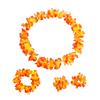 4Pcs/Set Hawaiian Artificial Flowers Leis Necklace Garland Headband Wedding Birthday Beach Tropical Party Decoration