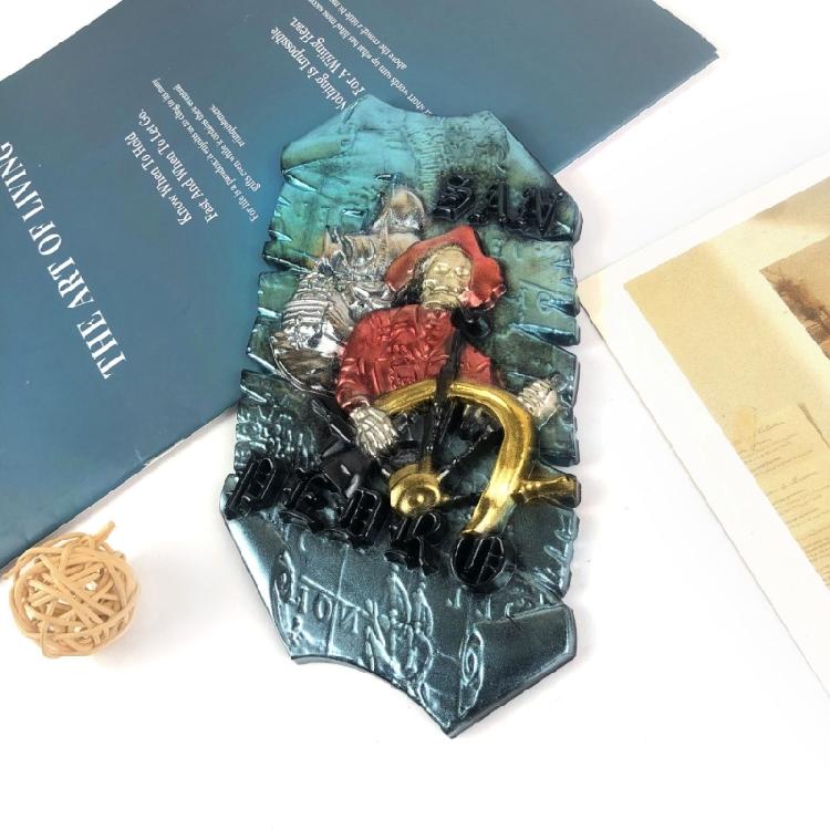Embossed Pirate Skull Decors Wall Door Hanging Decoration Epoxy Resin Moulds