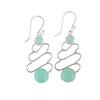 Aqua Chalcedony Gemstone 925 Sterling Silver Jewelry Handcrafted Earrings 2.13" EE-84-16