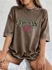 Madness Of Metal Cotton Washed TShirt Womens Summer Oversized Tops Comfortable ONeck Distressed T Shirt Street Womens Clothes