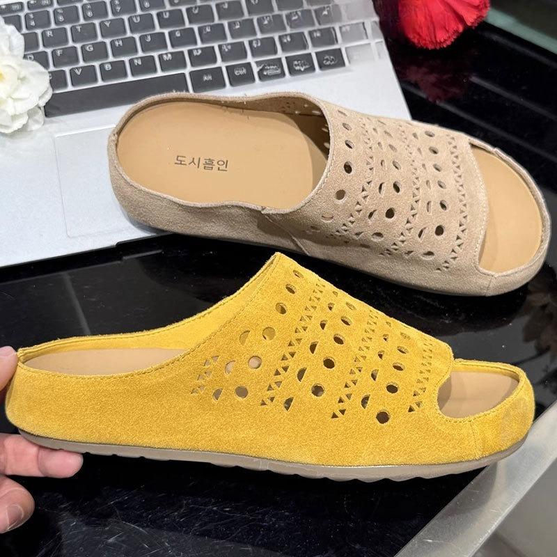 Soft-soled Slippers Hollowed-out Caving Shoes New One-foot Slippers