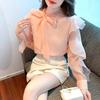 Women's Chiffon Blouse 2026 Spring and Autumn New Fashionable Tie-Neck Ruffle Trim Thin Gentle Style Shirt