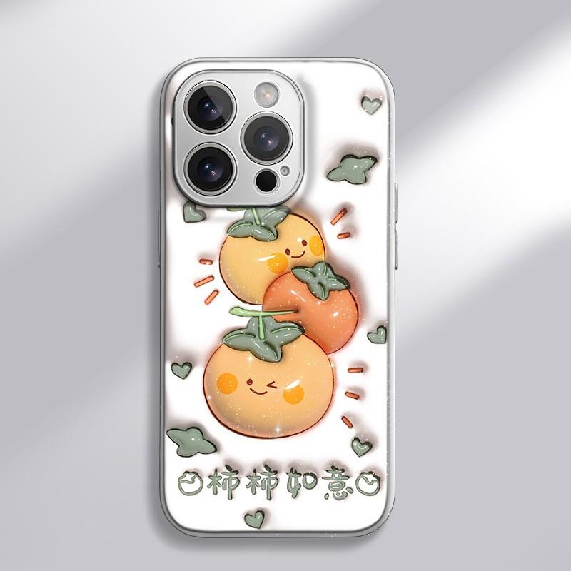 Persimmon Ruyi for Apple 16promax Cartoon Women's for IPhone Case 15 New 14 Water Gel Case