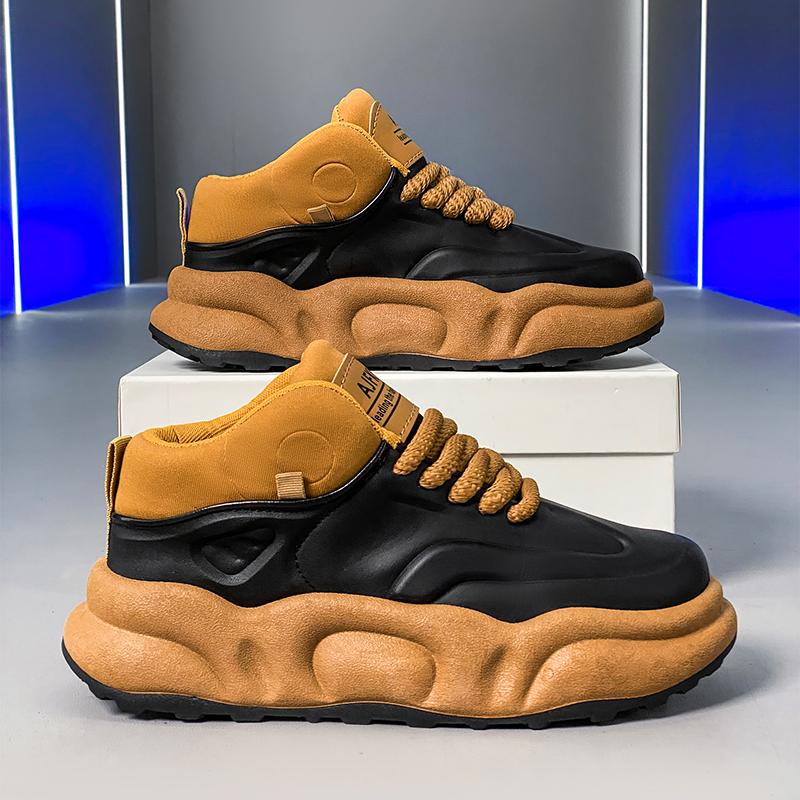 

Осенняя толстая подошва модная обувь для сноуборда трендовая спортивная обувь для мужчин беговая универсальная повседневная обувь 44 коричневый