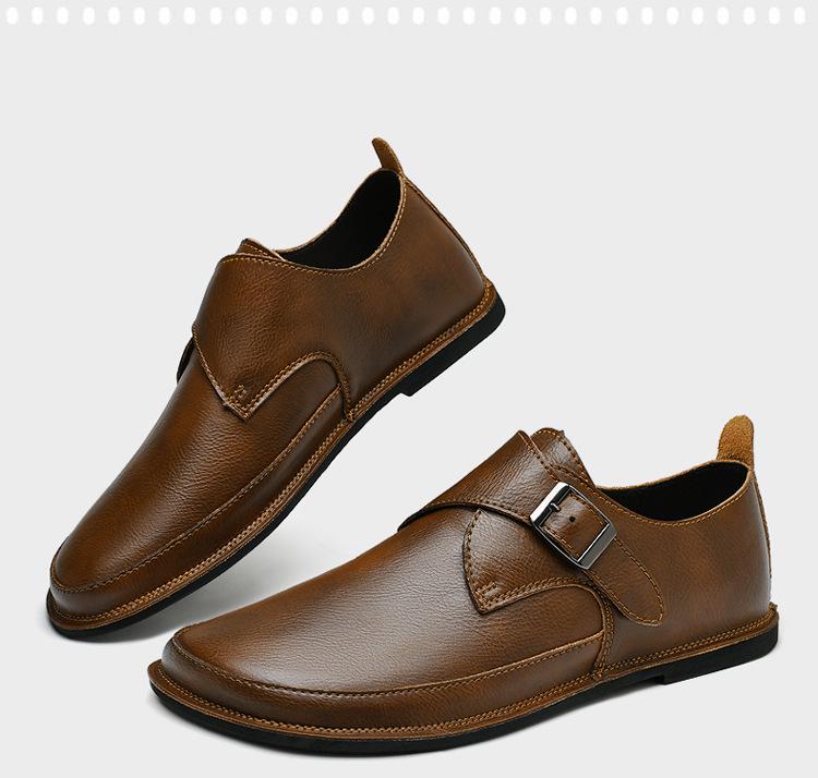 Herren Vielseitige Echtleder Freizeitschuhe, Größen 45-47, mit Weichsohlen für täglichen Komfort.