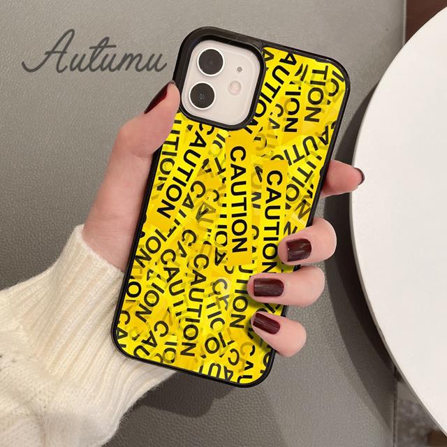 Funny Caution Tape Danger Phone Case for iPhone 11 12 13 14 Pro Max Mini XR XS SE 2020 6S 7 8 Plus Samsung Galaxy S21 S22 Cover