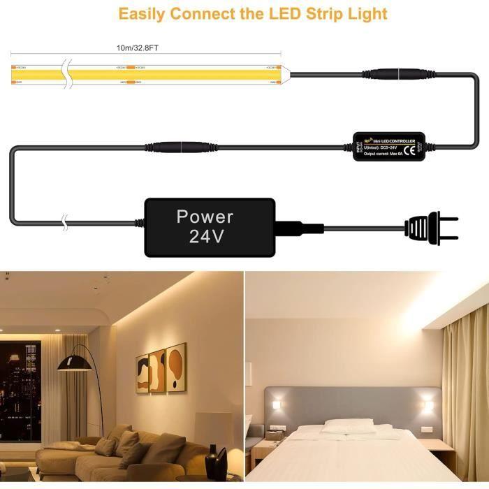 Bandă LED - TTWAY - COB 2700K - 10M - Telecomandă - 384 LED-uri/m - CRI 93+