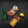 Wooden Tea Coffee Tray Fruit Dessert Candy Dish Wooden Decorative Bread Snack Cake Food Dish Tray Tableware