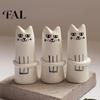 Decorative Dried Flower Container Creative Cat Shaped Vase, Minimalist Cartoon Kitten Tabletop Planter for Narrow Mouth Bud Vase Fresh Flowers,