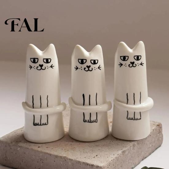 Decorative Dried Flower Container Creative Cat Shaped Vase, Minimalist Cartoon Kitten Tabletop Planter for Narrow Mouth Bud Vase Fresh Flowers,