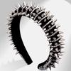 Fascia per Capelli Stile Punk con Borchie in Cristallo d'Acqua per Donna Estate 2023