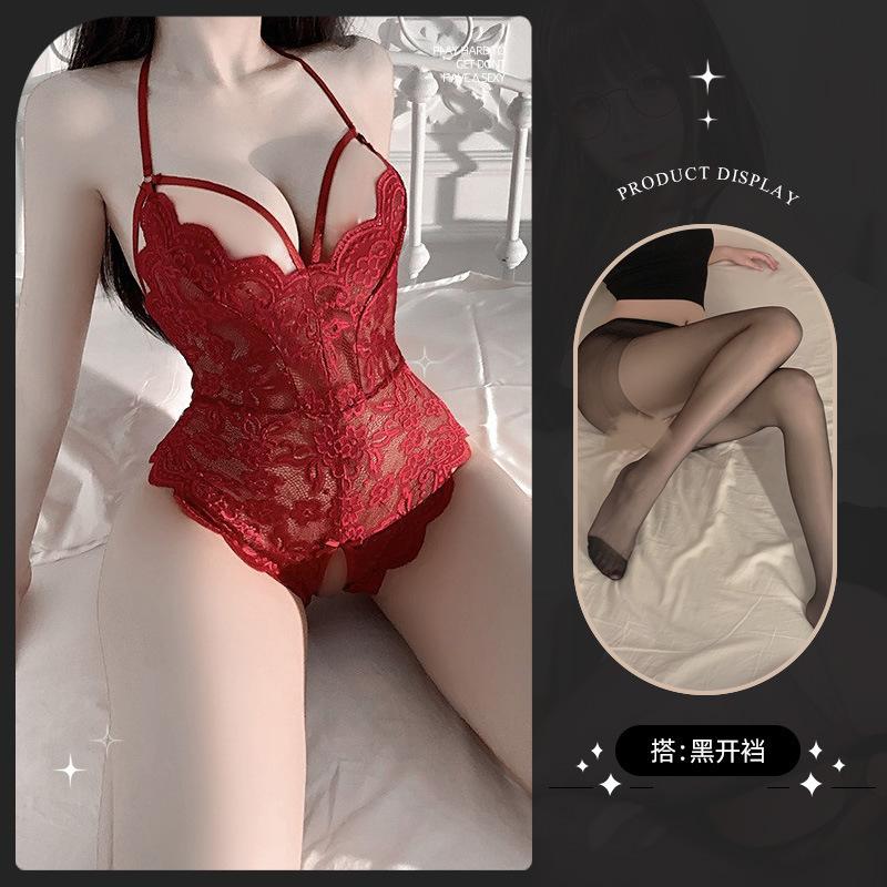 Sexy Lingerie Lace Perspective Seduction Sexy Hot Onesie Open Crotch Passion Free from Pure Desire
