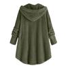 Women's Fashion Solid Color Pocket Button Hooded Loose Casual Plush Jacket