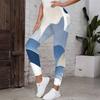 Women Plus Size High Waist Full Length Colorful Geometric Printed Yoga Leggings