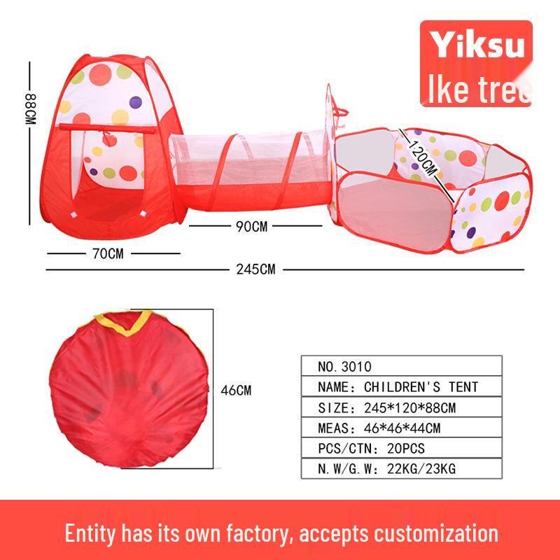 3-in-1 Kids' Yurt Play Tent and Tunnel Set for Indoor/Outdoor Use