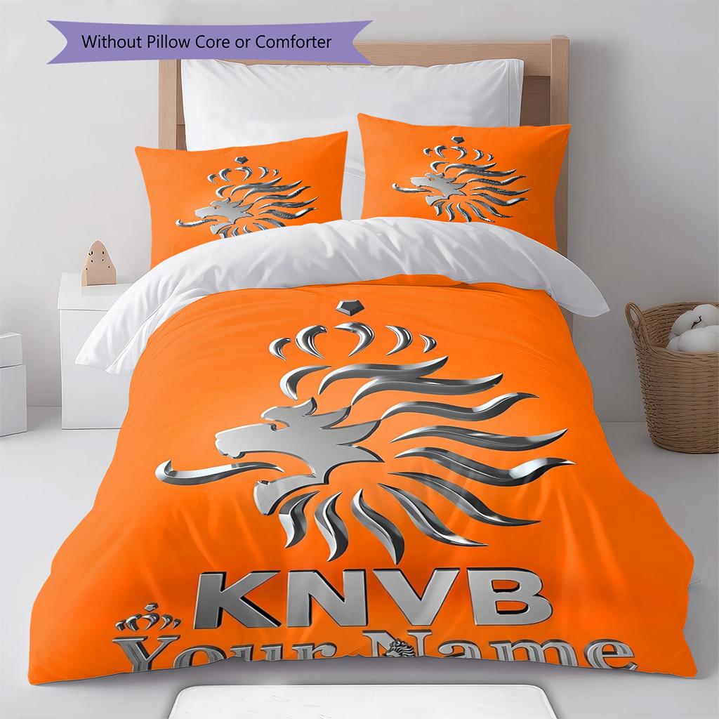 Knvb Crest Custom Name Pattern Bedding Quilt Set Quilt Cover Pillowcase Home Birthday Gift(1 * duvet cover + 2 * pillowcase, without core)