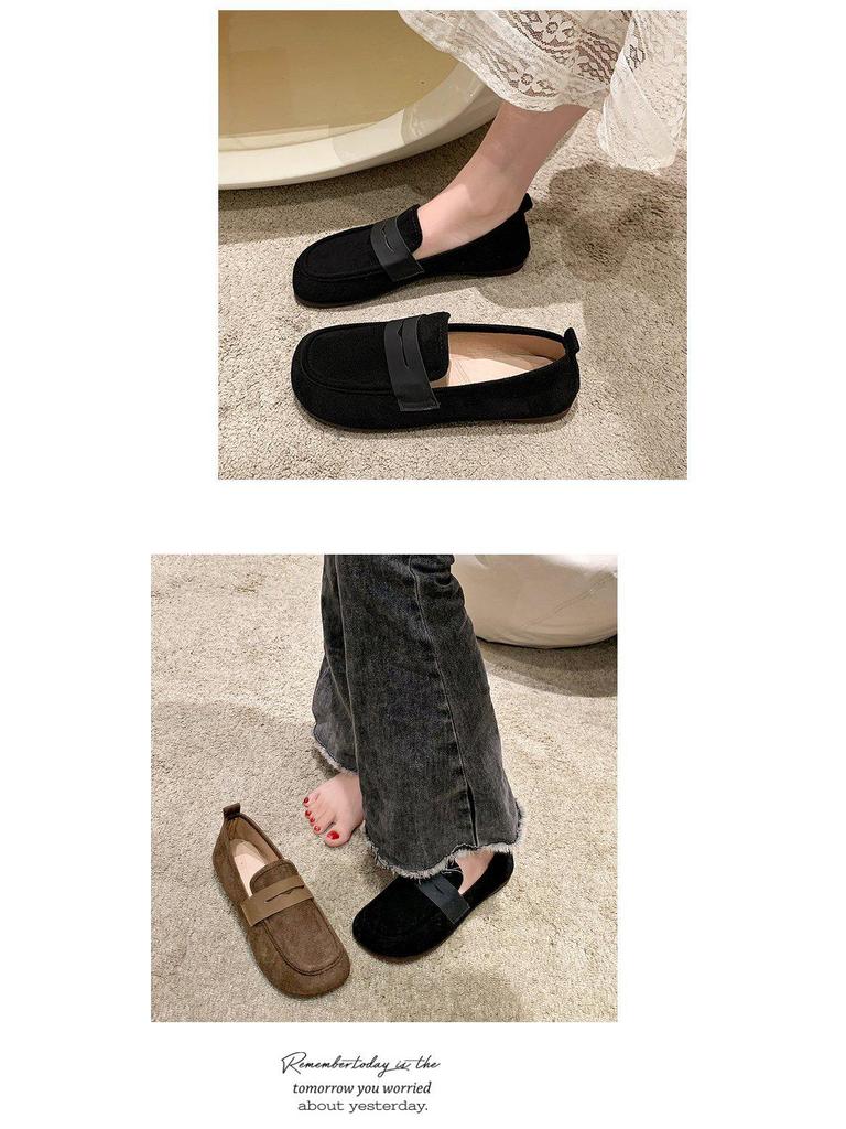 Women's 2025 Spring Soft-Soled Non-Slip Cowhide Loafers: Versatile, Comfortable Flat Shoes