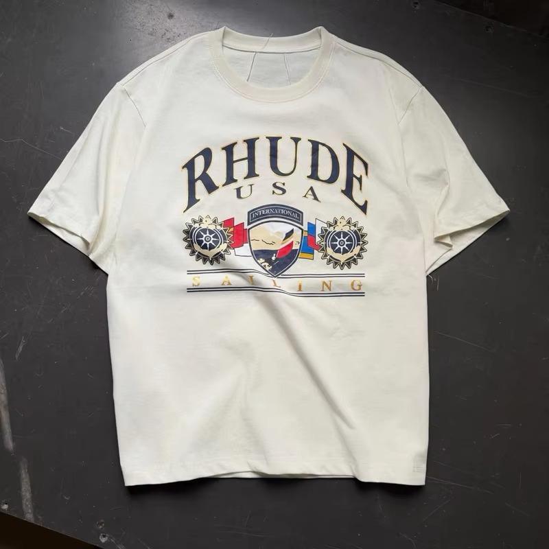 2026 Us Streetwear Rhude Equipunisext Emblem Print Tshirt For Unisex And Unisex Highquality Loosefitting Top Tshirt