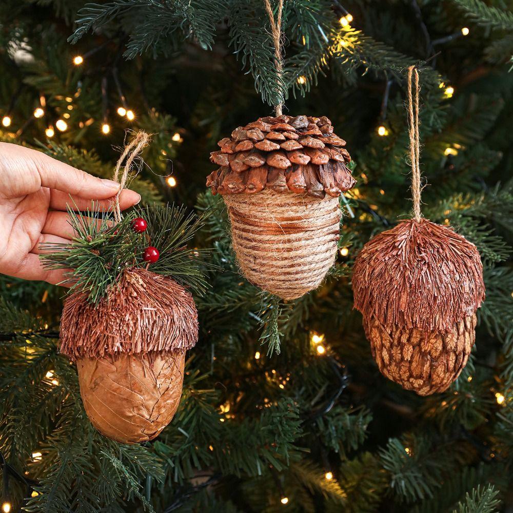 Foam Christmas Tree Decorations Small Simulated Pinecone Pendant Home Party