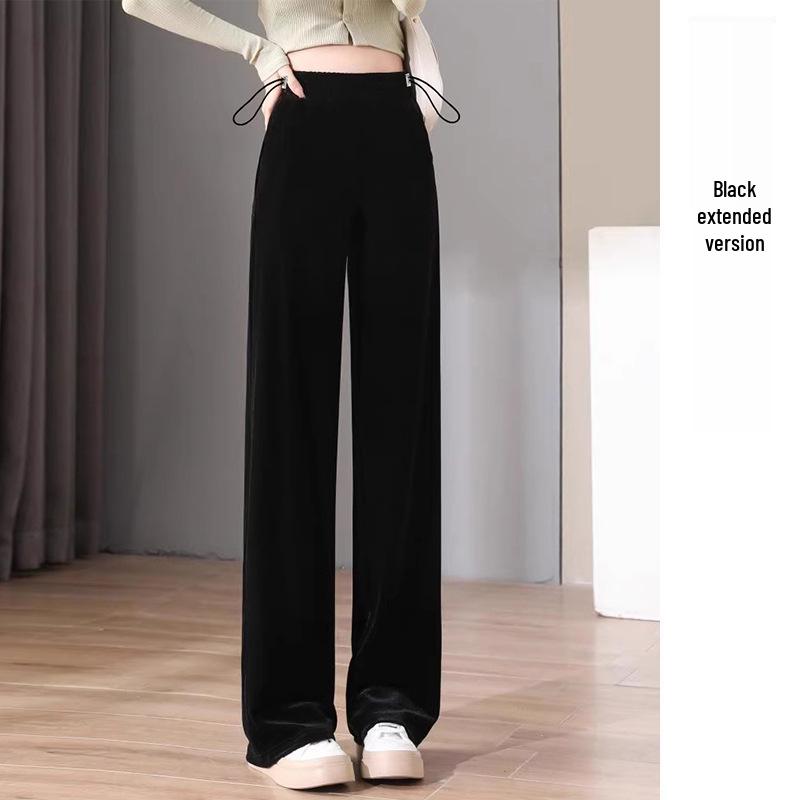 2026 Spring Golden Velvet Maternity Pants - Straight Wide-Leg 3XL