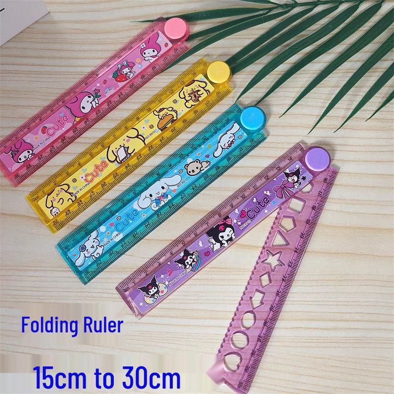 Kuromi Sanrio Foldable 30cm Multi-functional Ruler for Students