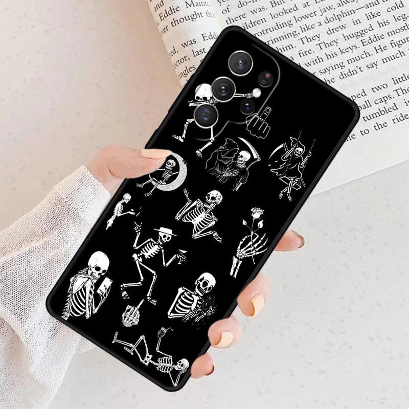 Skeleton Yoga Phone Case For Samsung Galaxy S25 S23 S30 S8 S21 S20 FE S24 S22 Note 10 20 S8 Plus Lite Ultra