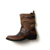 Retro Old Fashion Boots Women's 2025 New Polished Thick Heel Platform Knight Boots Belt Buckle Medium Tube Stack Boots