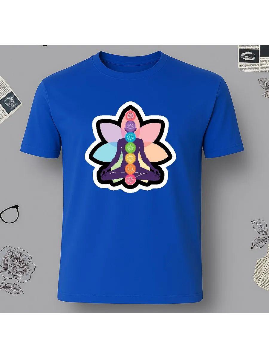 

Yoga chakras emblem print T-shirt M