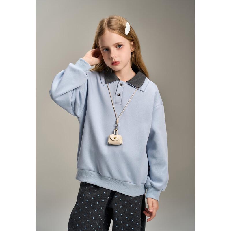 Girls' Polo Sweatshirt & Polka Dot Wide-Leg Pants Set