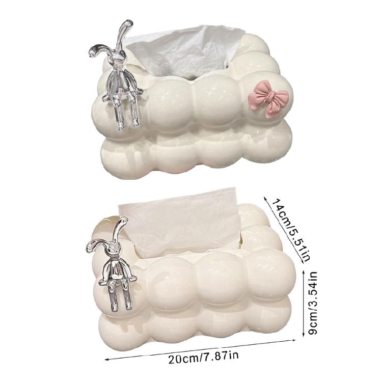 Space Saving Rabbit Napkin Organizers Modern Simplistic Tissue Dispenser Box Paper Organizers for Dining Room