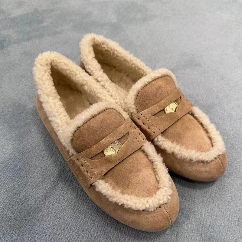 

Fleece lazy one pedal Doudou shoes women s flat autumn and winter new single shoes sports and leisure shoes 40