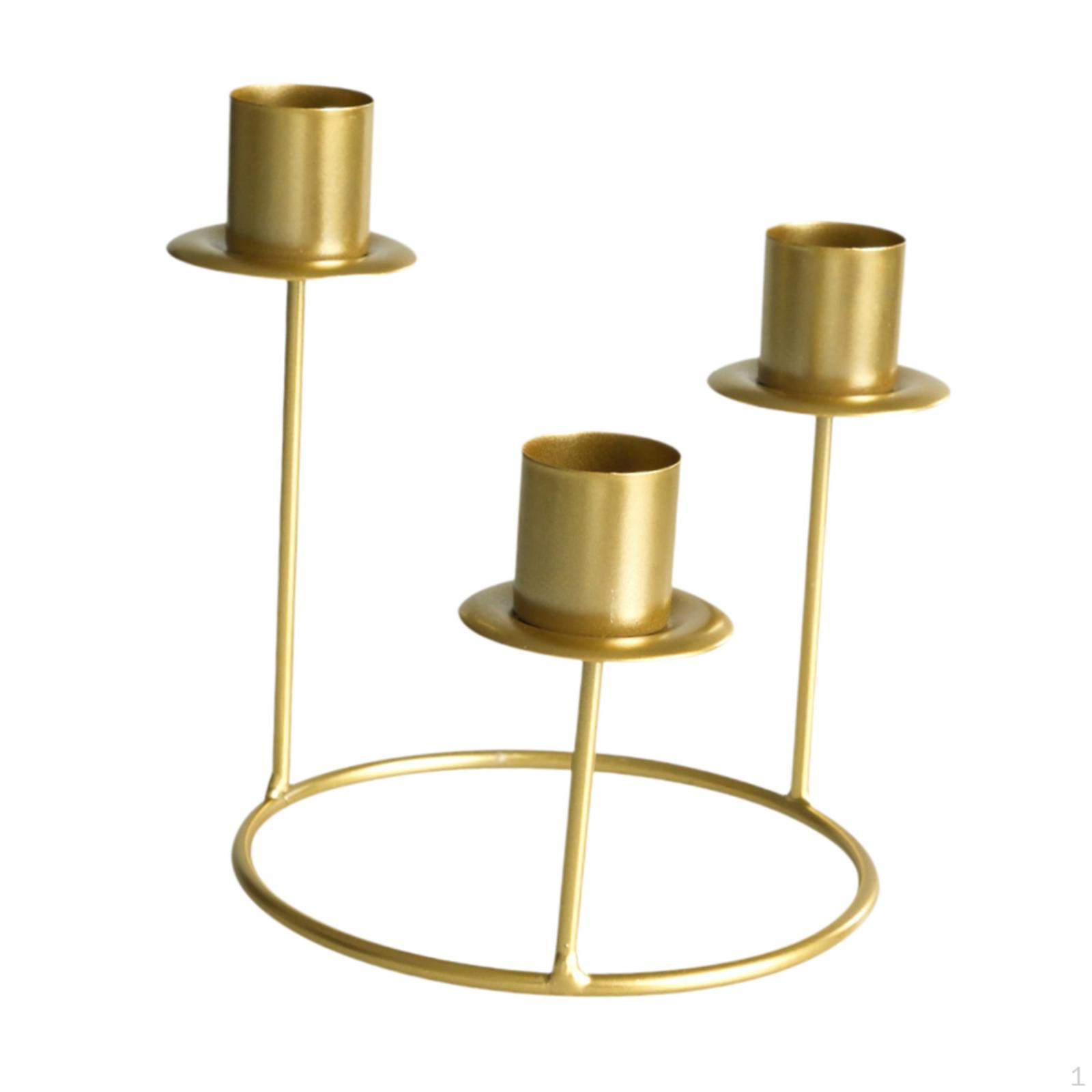 Подсвечник с тремя ручками для длинных свечей, подставка для канделябров, празднование золотой
