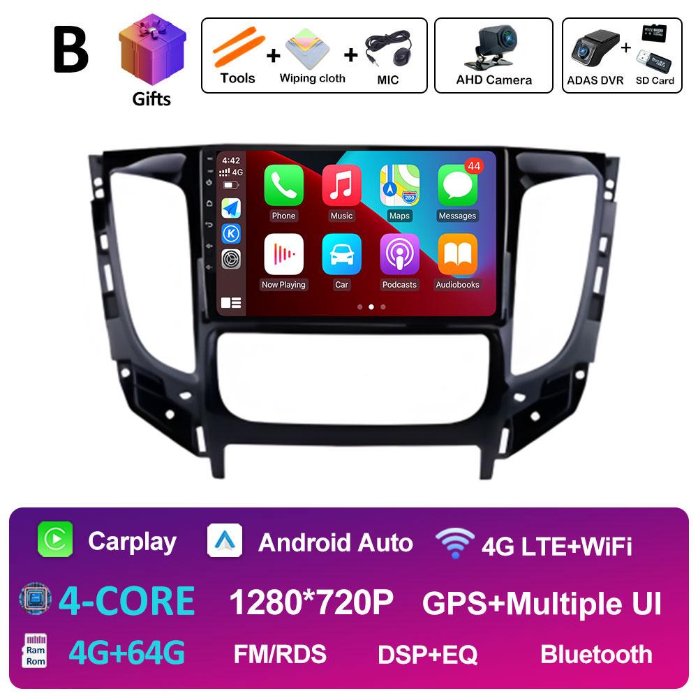 Car Multimedia Video Radio Player For Mitsubishi Pajero Sport 3 L200 5 Triton 3 2015 2016 2017 - 2019 Wireless Carplay Head Unit