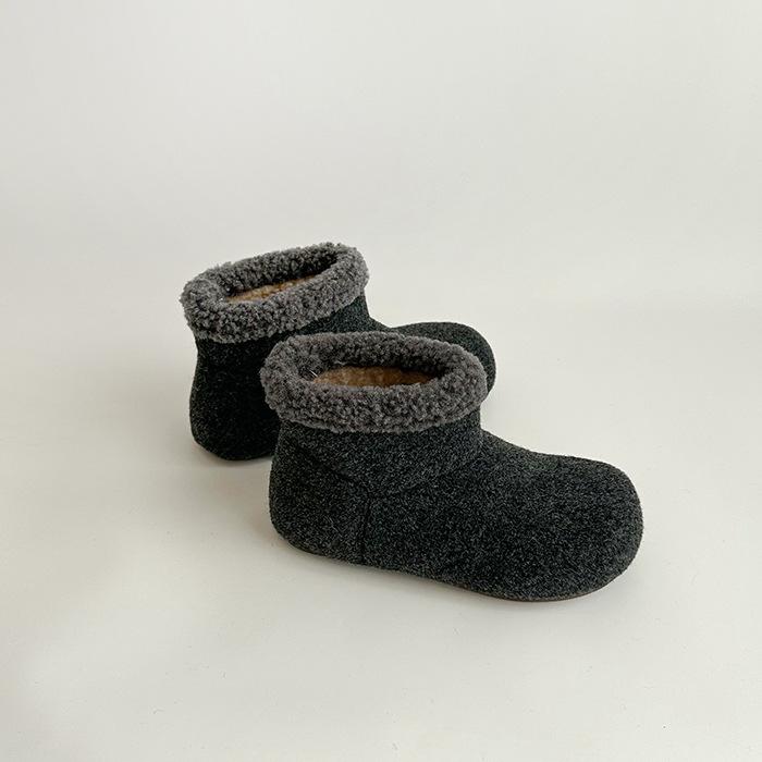 Lamb wool retro velvet thickened warm thick-soled snow boots women's new winter wear non-slip cotton shoes