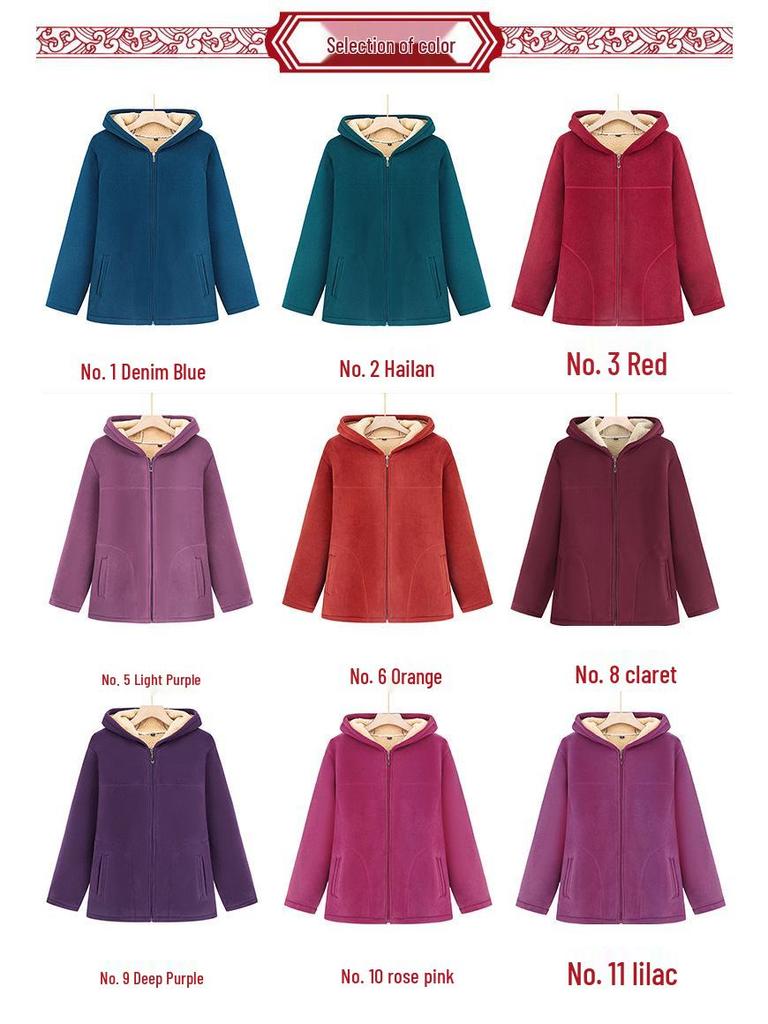 Damen Winter Fleecegefütterter Baumwollmantel für Mittelalte & Ältere