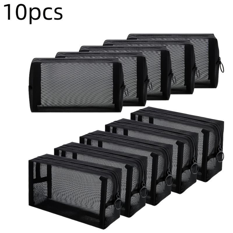 

2026 10pcs Mesh Makeup Bags Portable Zipper Cosmetic Bags Breathable Travel Toiletry Bags for Home Travel Accessories Organizer