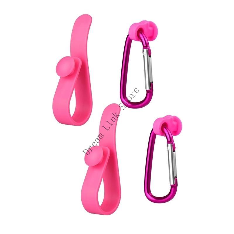 Q1FD Set Of 4 Lightweight Carabiner Clips And Holders Pendant Designed For Hole Bags Perfect For Travel And Hiking