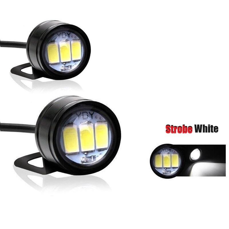 1 Pair DC12V Motor Strobe Led Eagle Eye Flashing Light Headlight With Brackets Daytime Running Lamps For Motorcycle Spotlight