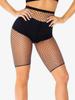Women Sexy Fishnet Knee-length Tights Unisex Nylon Black Bottomed Short Pantyhose Club Mesh Hollow Out See Through Shorts Tights